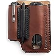 Made in USA Leather EDC Pouch | Leather Multitool Sheath/Holster for Men | Belt Clip/Pocket Organizer for Leatherman, Gerber & SOG Multitools | Knife/Multi Tool & Flashlight & Pen Holder