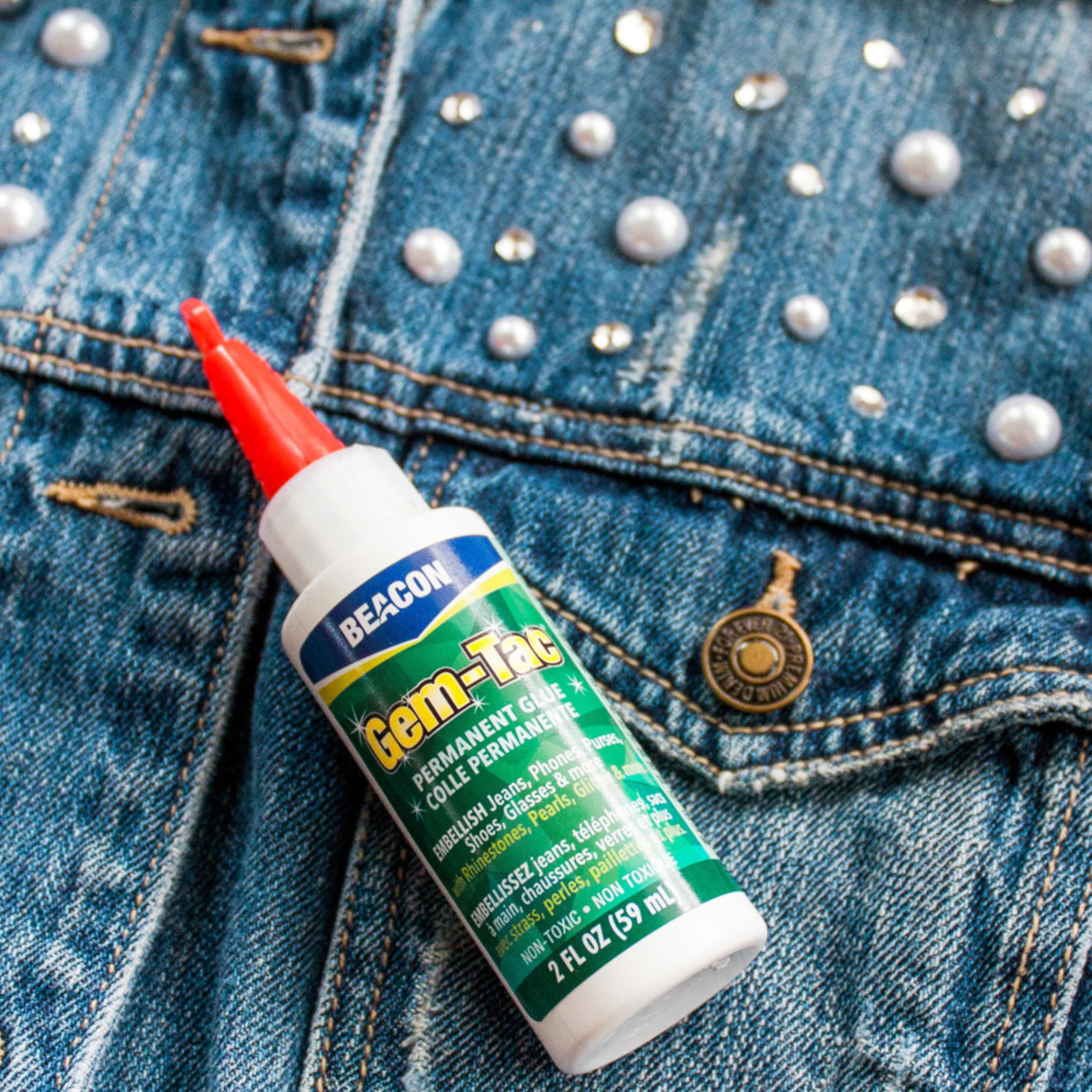 BEACON Gem-Tac Premium Quality Adhesive for Securely Bonding Rhinestones and Gems - Water-Based, UVA Resistant, 4-Ounce