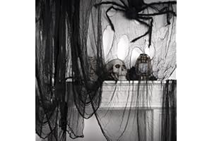 ZYP 197 x 78.7in Halloween Black Creepy Cloth Decorations Spooky Fabric Black Creepy Scary Gauze Cloth Decoration,Halloween Black Cloth for Halloween Party Supplies