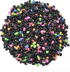 CNZ Aquarium Gravel Black & Flourescent Mix for Plant Aquariums, Landscaping, Home Decor, 0.25"-0.35", 5-Pound