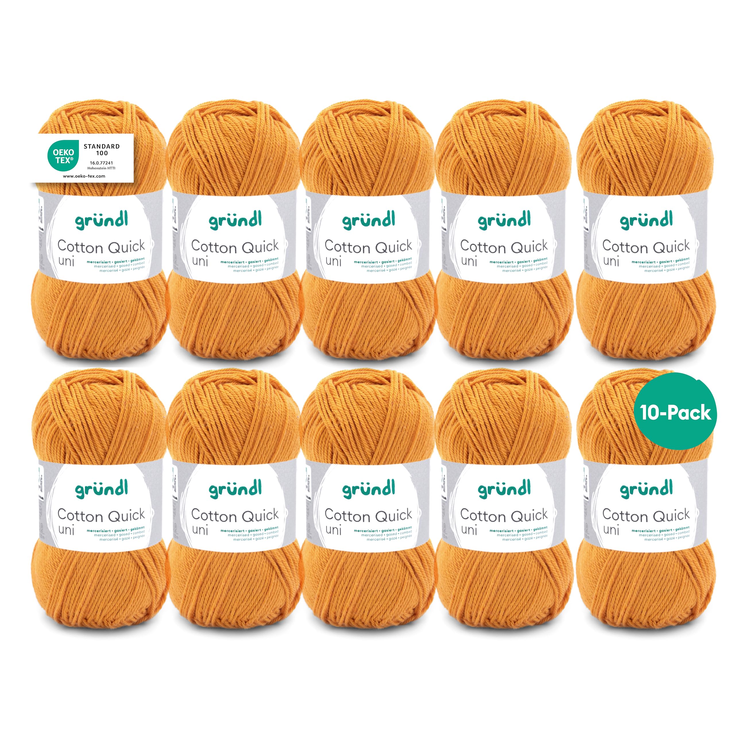 Gründl Value Pack Cotton Quick Yarn, Cotton, mustard, 29 x 12 x 7 cm