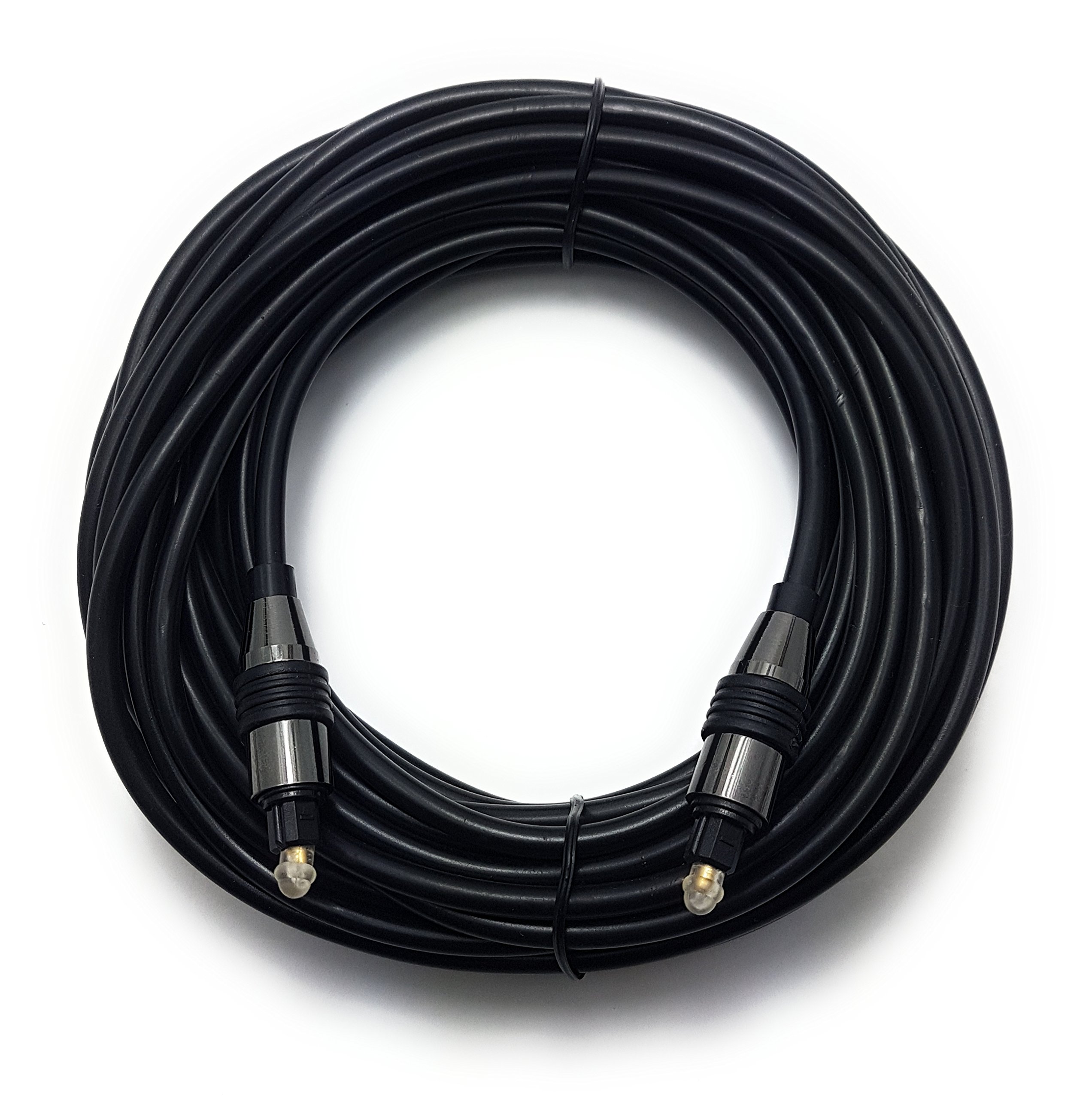MainCore 10m Long Black Optical TOSLINK Digital Audio Cable Lead (Available in 0.50m, 1m, 1.5m, 2m, 2.5m, 3m, 5m, 10m, 15m, 20m) (10m)