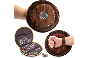 CASEMATIX Wearable Dice Shield Case for Up To 300 Dice with 7 Included RPG Dice - 10.25" Soft Roleplaying Dice Storage & Travel Dice Case with Netted Internal Zipper Pouches