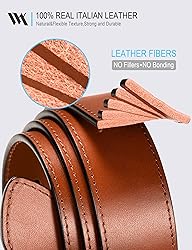 WOLFANT Men's 35mm Dress Casual Belt,100% Italian