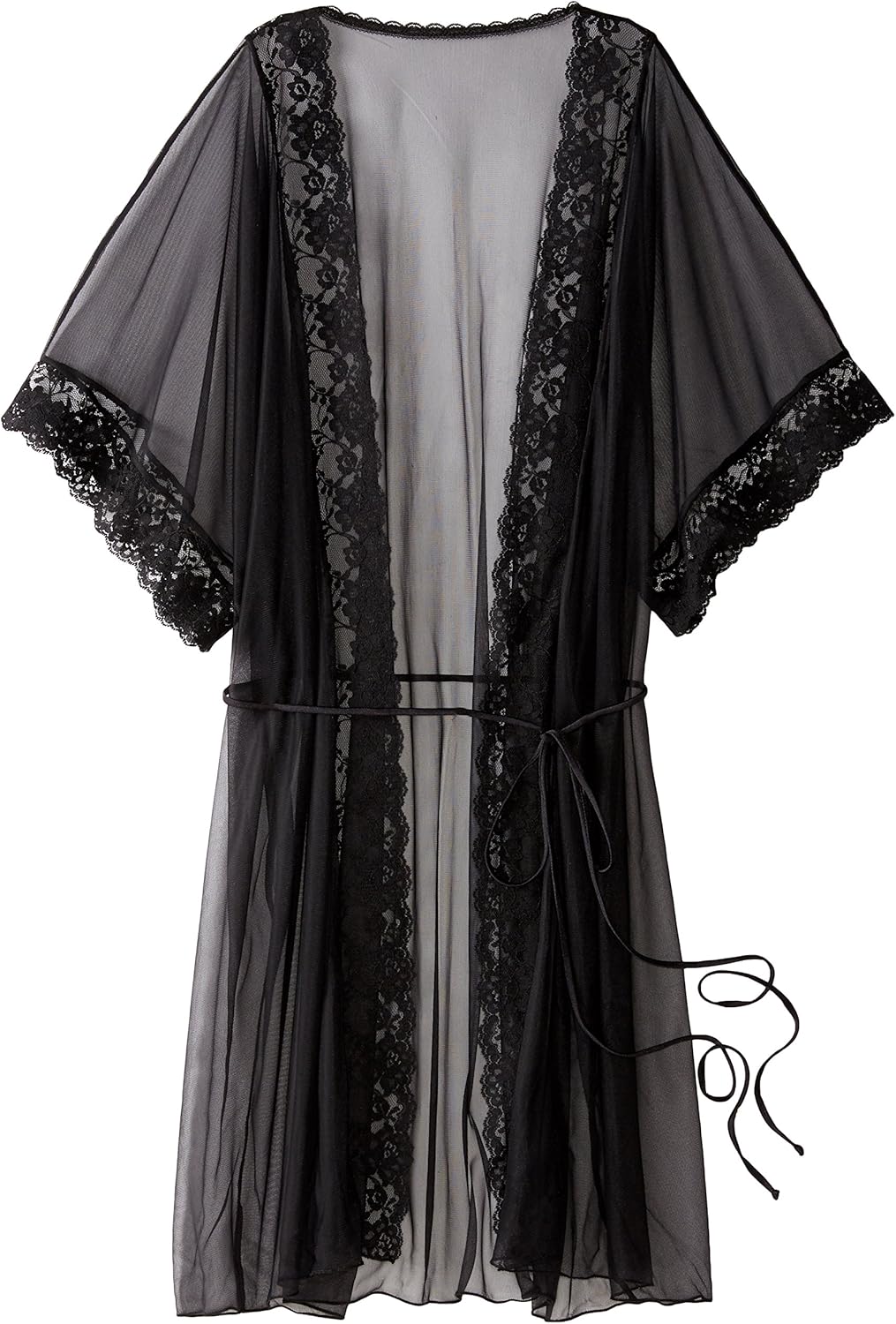 Shirley of Hollywood Sheer 15 Denier Knit and Lace Robe, Number 96046
