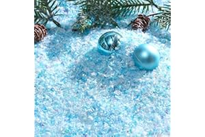 Kasyat Christmas Twinkles Snow Fake Snow Decoration Craft Snow Artificial Flake Fake Snow Powder Filler for Christmas Party Decoration Supplies (Blaue Serie)
