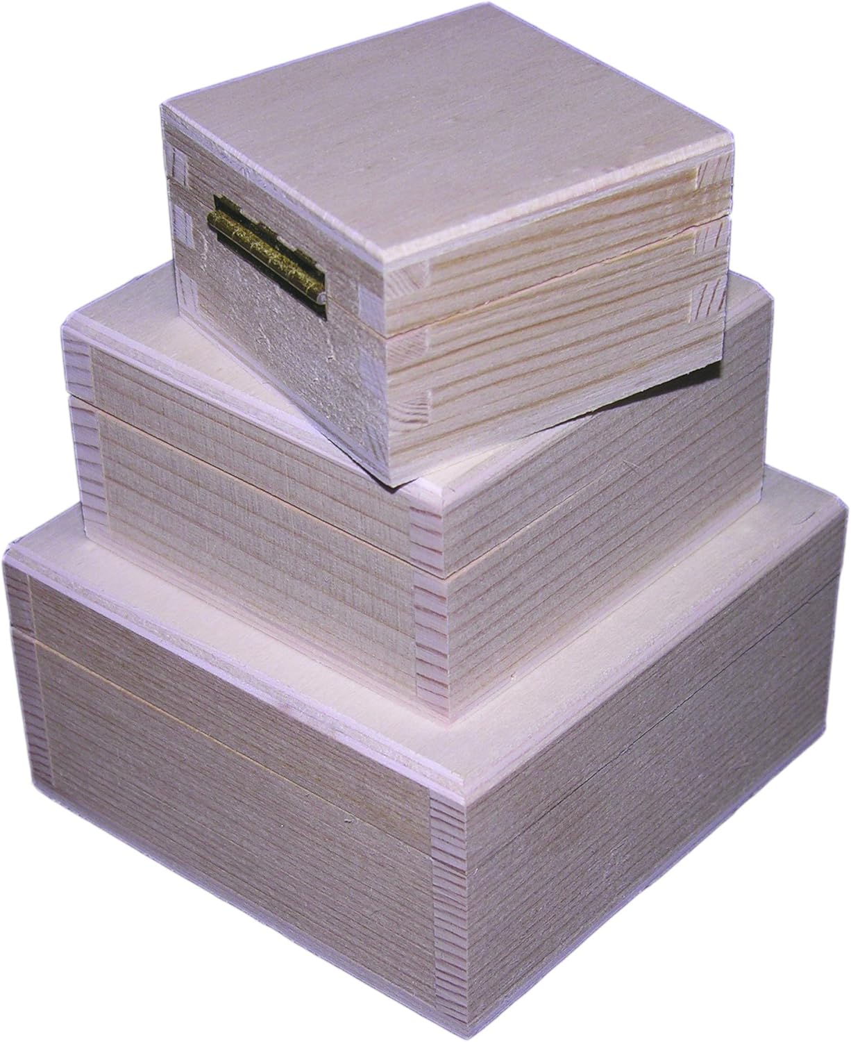 Cajas encajables madera, color natural, Unicolore, Boîte dim 8x8x4cm: Amazon.es: Hogar