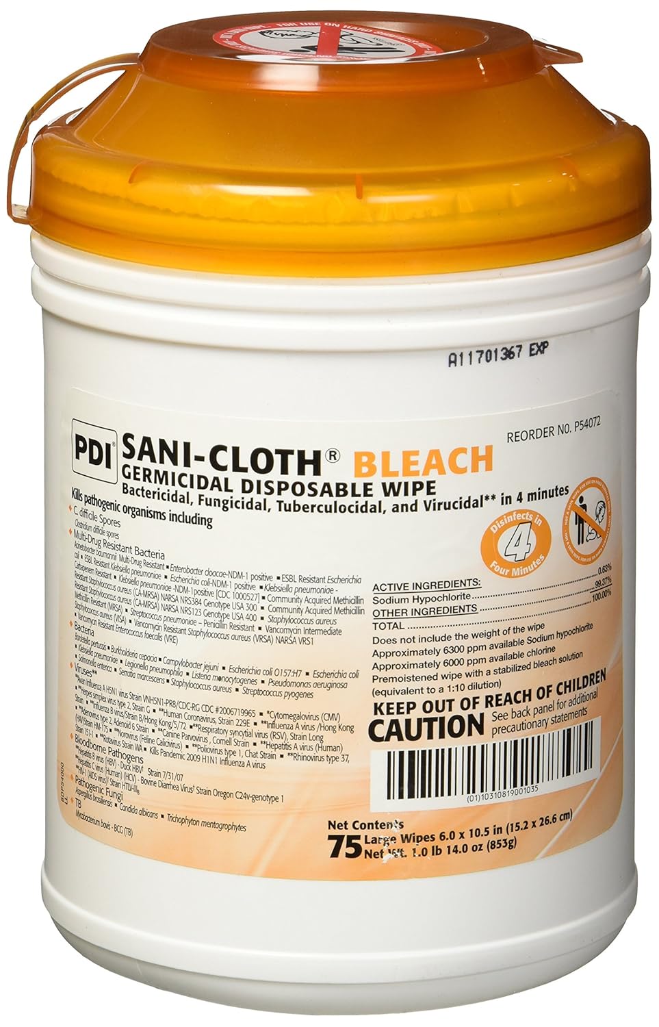 Pdi SaniCloth Bleach Wipes Amazon.co.uk Health & Personal Care