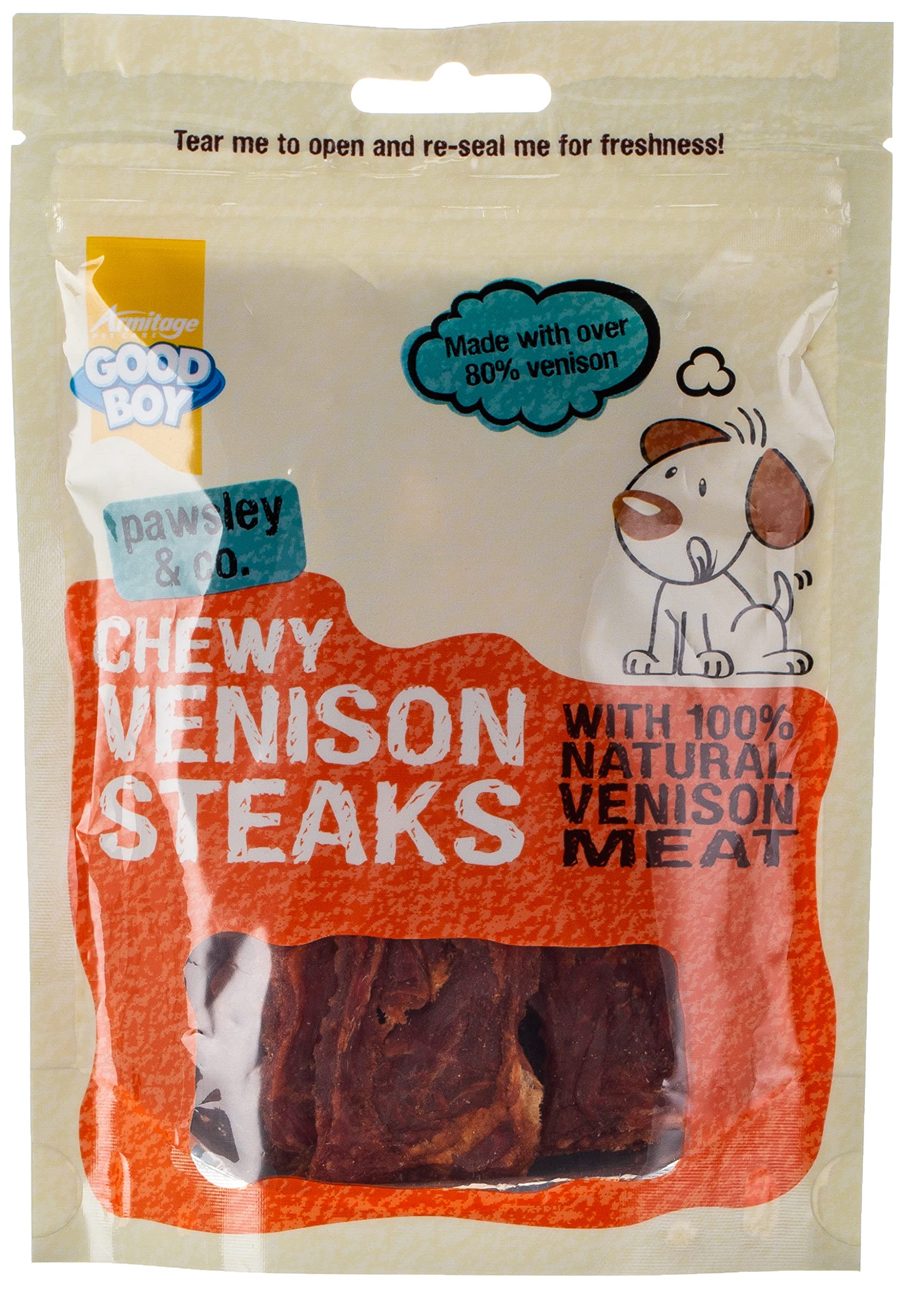 Good Boy Pawsley & Co Chewy Venison Steaks 80g