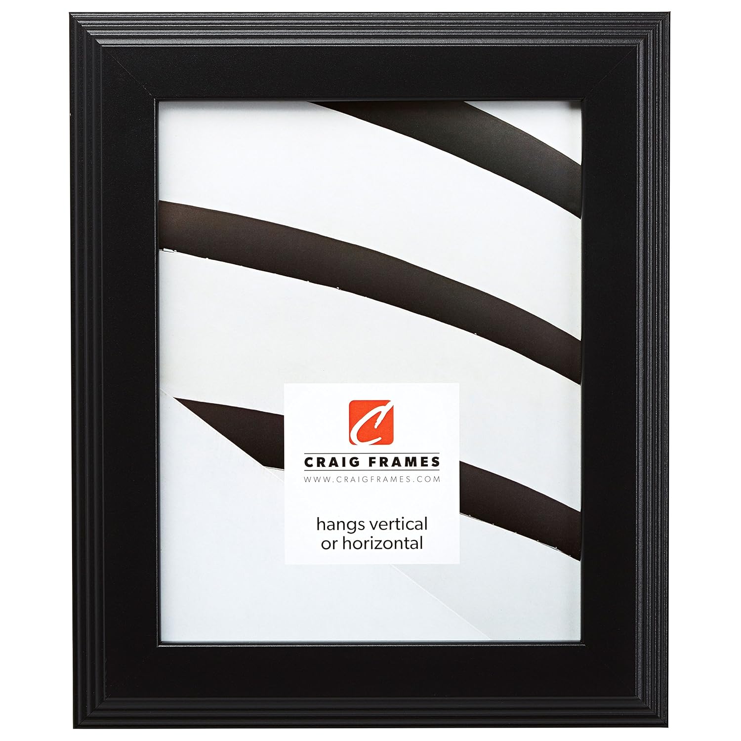11x16 Picture Frame, Smooth Wrap Finish, 1.5" Wide, Matte Black (FW4BK