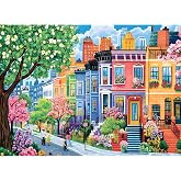 500 Pieces Puzzles for Adults, Spring Puzzle for Adults Elderly, Colorful Street Jigsaw Puzzle, Recycled Paper Puzzle 500 Pieces, Family Activity Game Nights Gifts 20.5x15 in