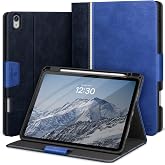 KingBlanc Book-Style Case for iPad Air 11-inch M4 2026/M3 2025/M2 2024 | iPad Air 5th/4th Gen 10.9" Vegan Leather Cover with Pencil Holder, Multi-Angle Viewing/Typing Stand, Auto Sleep/Wake, Blue