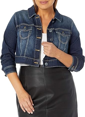 plus size short jean jacket
