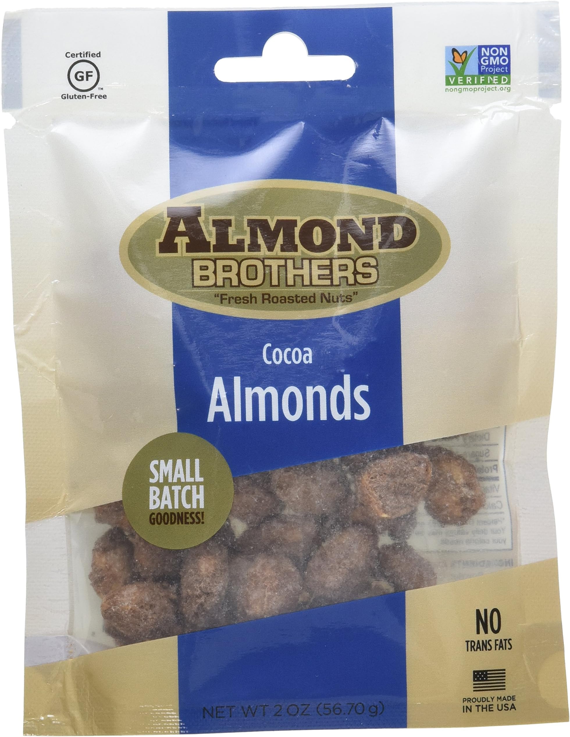 Almond Brothers Cocoa Roasted Almonds 2 oz (pack of 12)