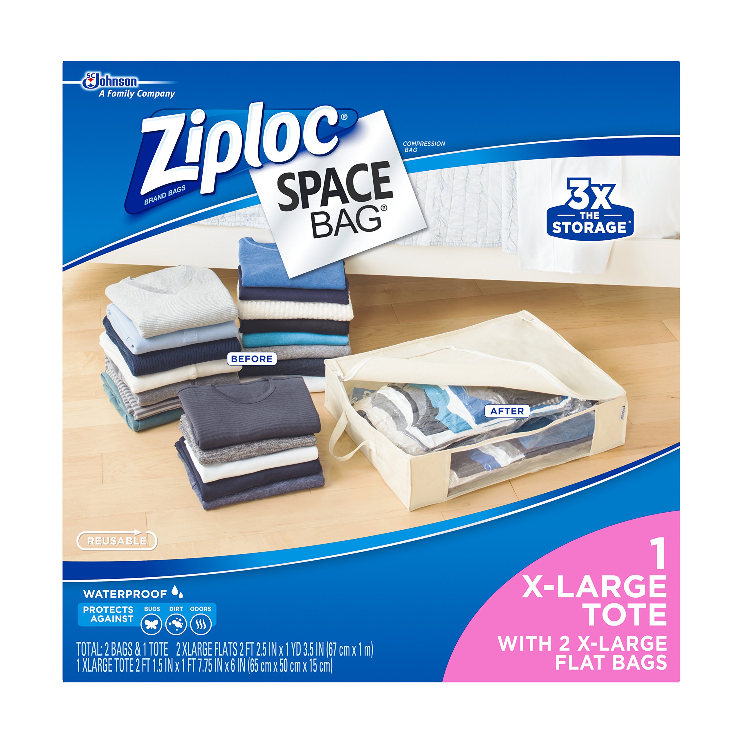 Ziploc Space Bag 3ct Variety Pack (2 XL Flat 1 XL Shell) eBay