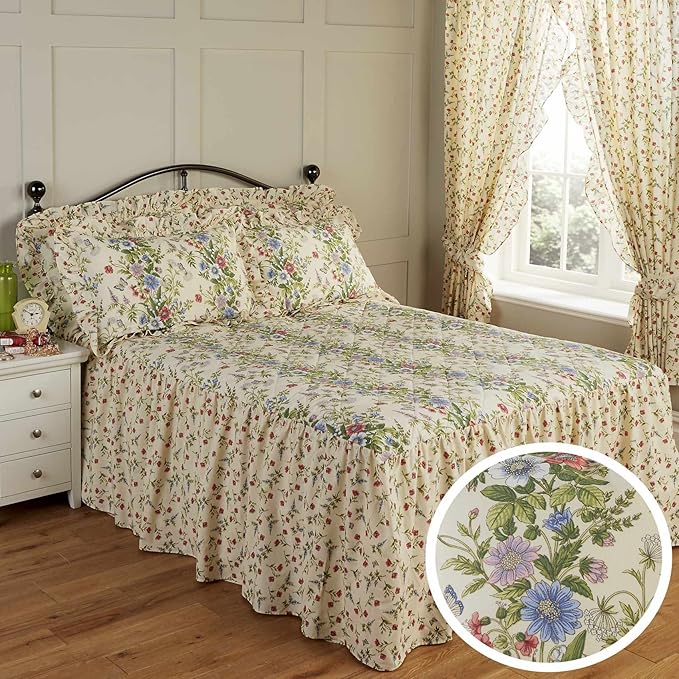 Dove Mill Bedding Vantona Country Jessica Floral Print Quilted Fitted