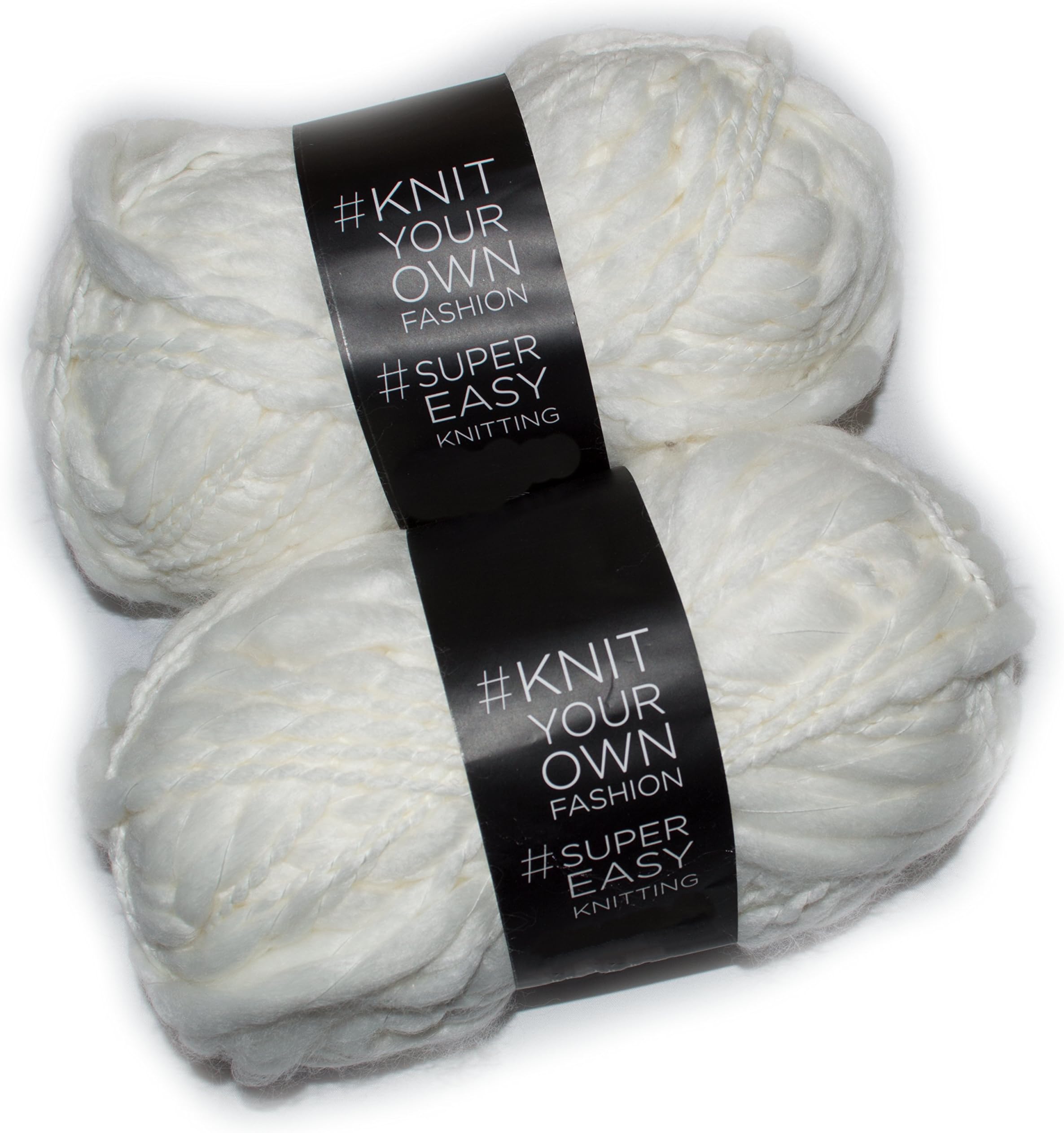 DIY Knitting Blanket Kit Super Soft Chunky Thick and Thin Bulky Yarn US 15 Needles (Extra Off-White (2 Skeins))