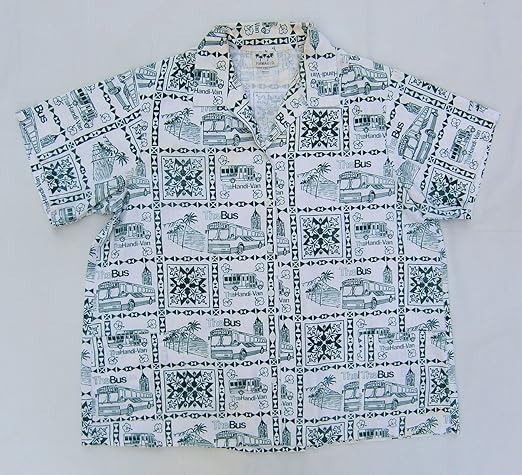Amazon Co Jp ザ バス The Bus Hawaii I D 古着制服アロハシャツ 女性用xxlサイズ 緑 ハワイ 貴重 ファッション