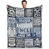 AICLIV Best Uncle Blanket 60"X50", Gift for Unlce from Niece Nephew, Uncle Gifts for Birthday Fathers Day Christmas, Warm Soft Cozy Plush Fleece Flannel Blanket for Uncle