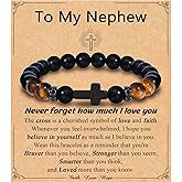 Leyung Cross Bracelet Gifts for Teen Boys Men, Easter Basket Stuffers Baptism Confirmation First Holy Communion Christmas Christian Gifts for Son Grandson Nephew Godson Brother