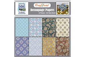 CrafTreat Decoupage Paper Moroccan - Moroccan and Pure Paisley - Size: A4 (8.3 x 11.7 Inch) 8 Pcs - Furniture Decoupage Paper Paisley - Decoupage Paper for Crafts and Scrapbooking