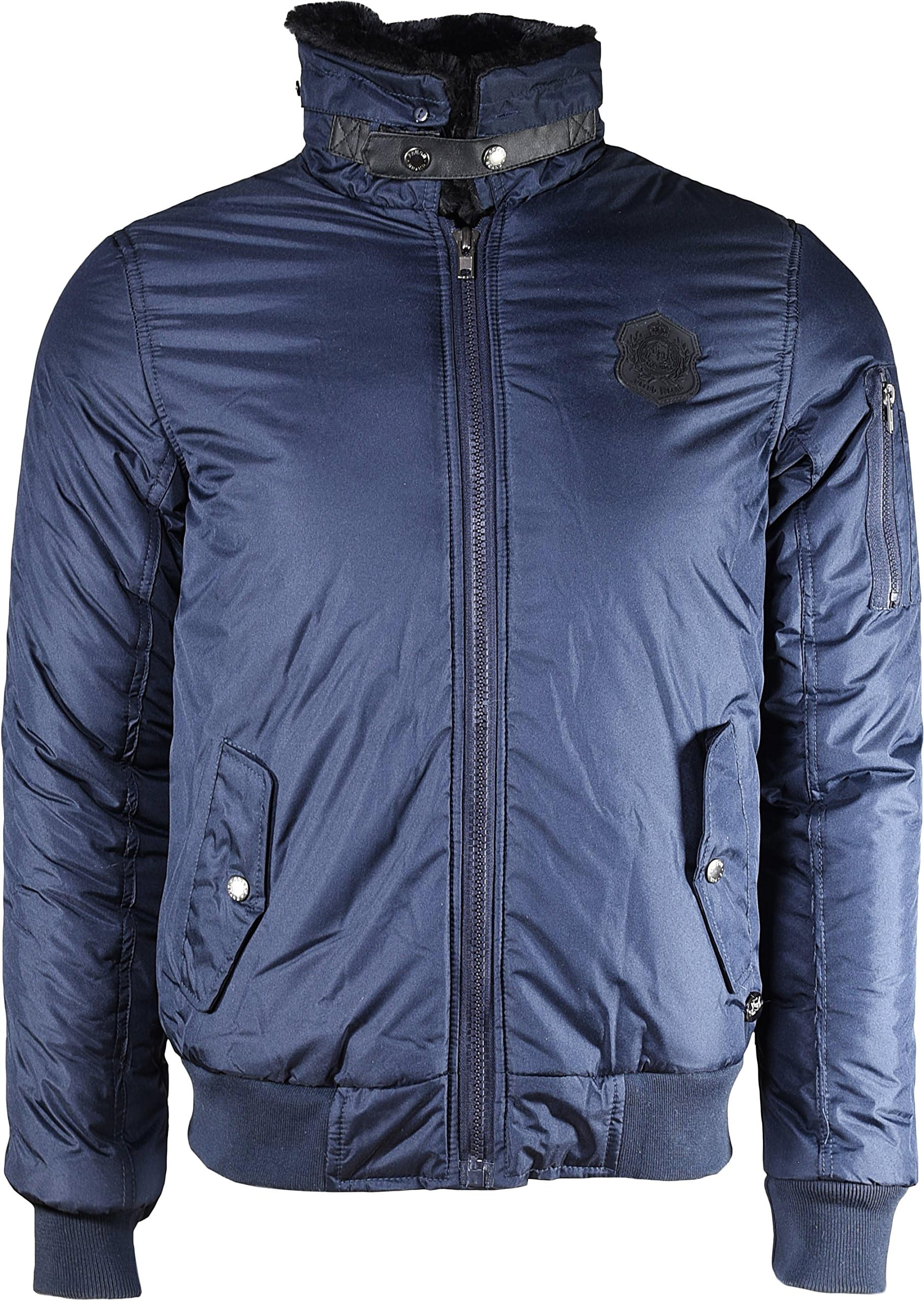 Fresh Brand Men's Aviator Flight Bomber Jacket With Detachable Faux Fur Collar