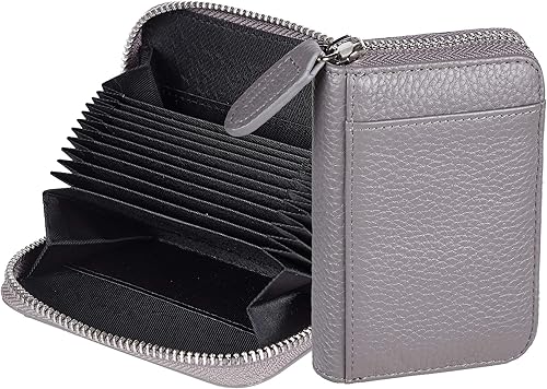 Amazon Travelambo クレジットカードケース スキミング防止 磁気防止 メンズ レディース 本革 Ykkファスナー 小銭入れ付き グレー Travelambo トラベラムボ クレジットカードケース