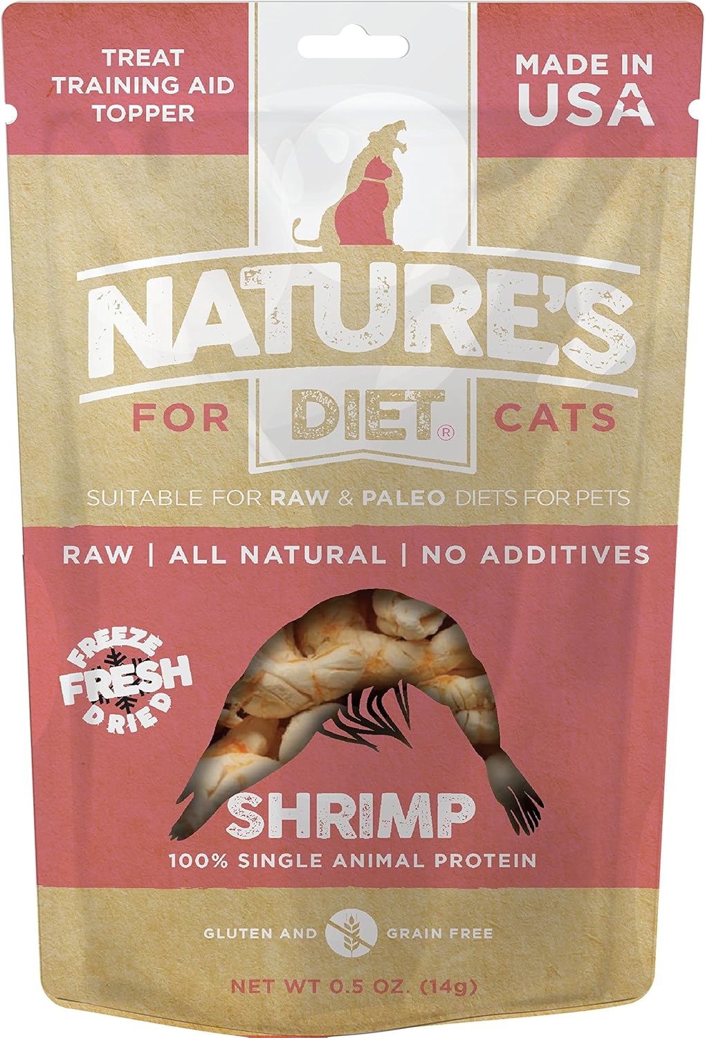 Nature's Diet Pet Raw All Meat Freeze Dried Grain Free Cat Treats (Shrimp)