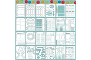 Journal Stencils, 24PCS 7x5 Planner Stencils for Crafts Reusable, Layout & Tracker Patterns, for Daily Planner, Weekly Schedu
