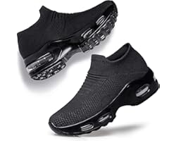 YHOON Women's Walking Shoes Slip-on - Sock Sneakers Ladies Nursing Work Air Cushion Mesh Casual Running Jogging Shoes