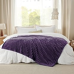 Bedsure GentleSoft Purple Fleece Blanket for Couch