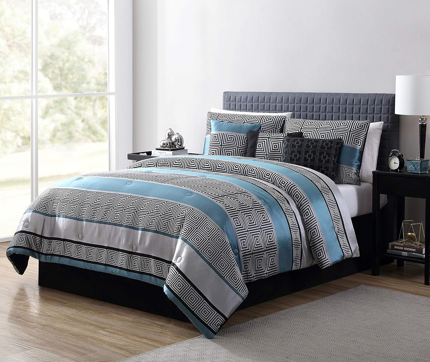 Amazon Com Hnu 7 Piece Unique Geometric Style Queen