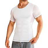 TAILONG Short Sleeve Compression Shirt Men - Shapewear Slimming Body Shaper Tank Top Undershirt Workout Shirts