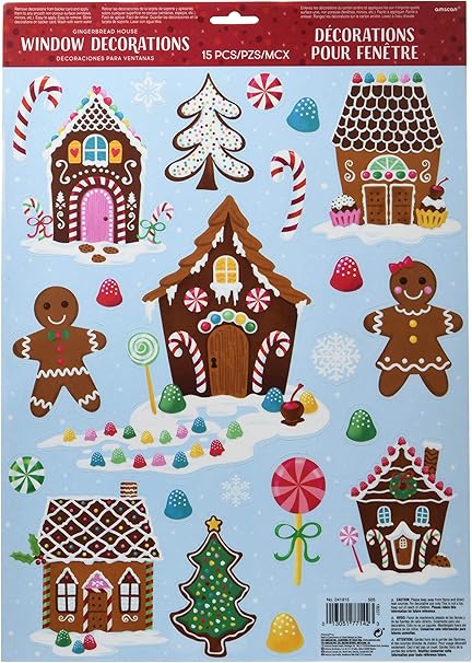 Amazon Com Amscan 241915 Christmas Gingerbread House Window