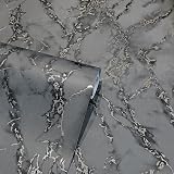 Arthouse Carrara Marble Charcoal Wallpaper 10.05m x 0.53m Grey Roll view 2
