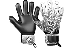 Keeperking Soccer Goalie Goalkeeper Gloves for Kids Boys Youth & Adult,Latex Strong Grip Palms with Removable Finger Spines Protection Children Football Gloves for Training/Match(Sizes 5-10,6 Styles)