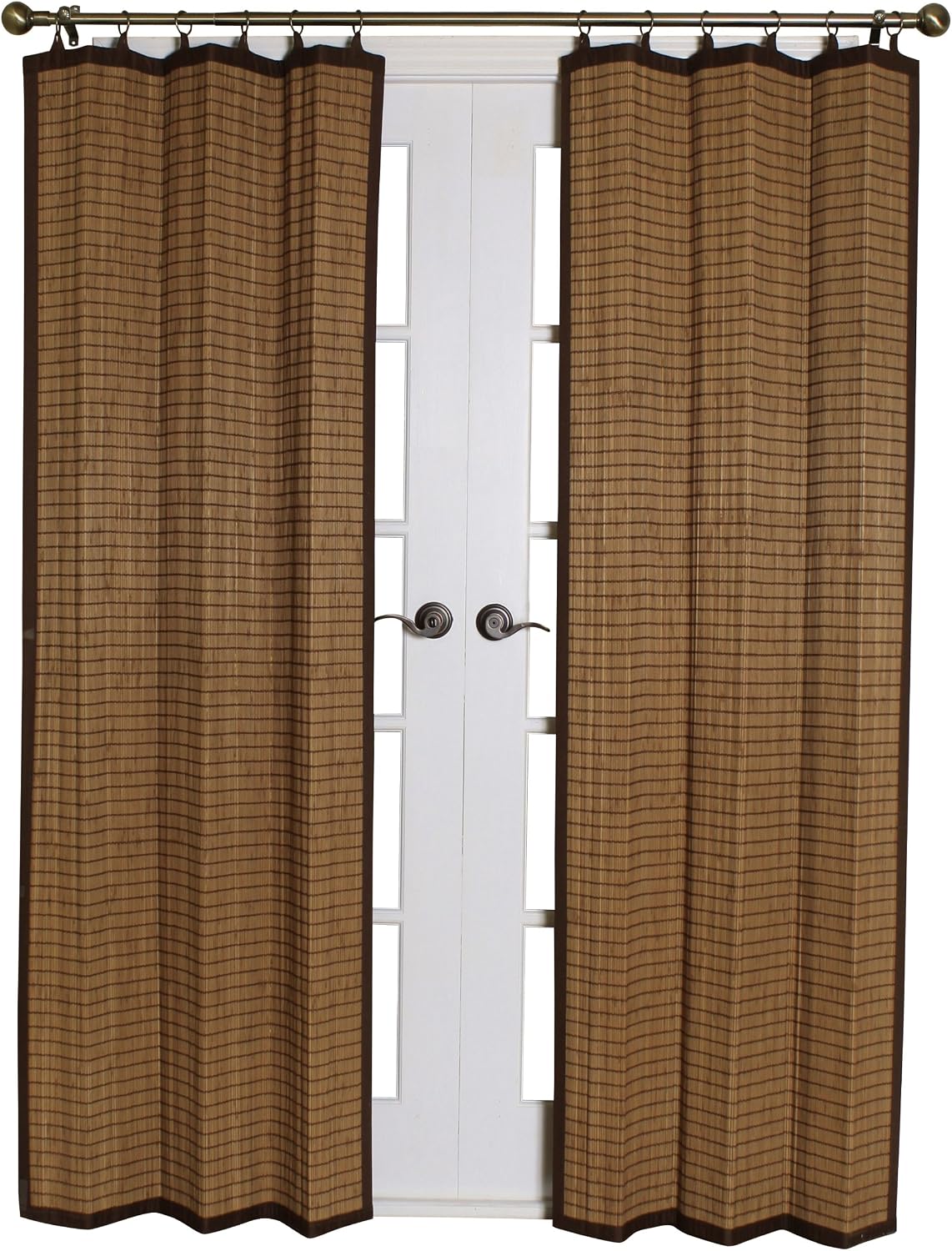 Bamboo BRP074084-11 Ring Top Curtain, 40 x 84- Inches, Colonial Brown