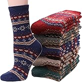 ANTSANG Merino Wool Socks for Women Hiking Thermal Warm Thick Winter Boot Crew Cozy Cabin Work Soft Ladies Socks 5 Pairs