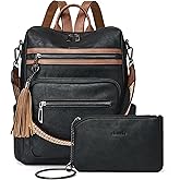 Shrrie Backpack Purse for Women Leather Backpack Fashion Designer Travel Backpack Convertible Shoulder Bag