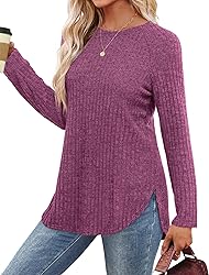 Saloogoe Long Sleeve Shirts for Women Casual Lounge