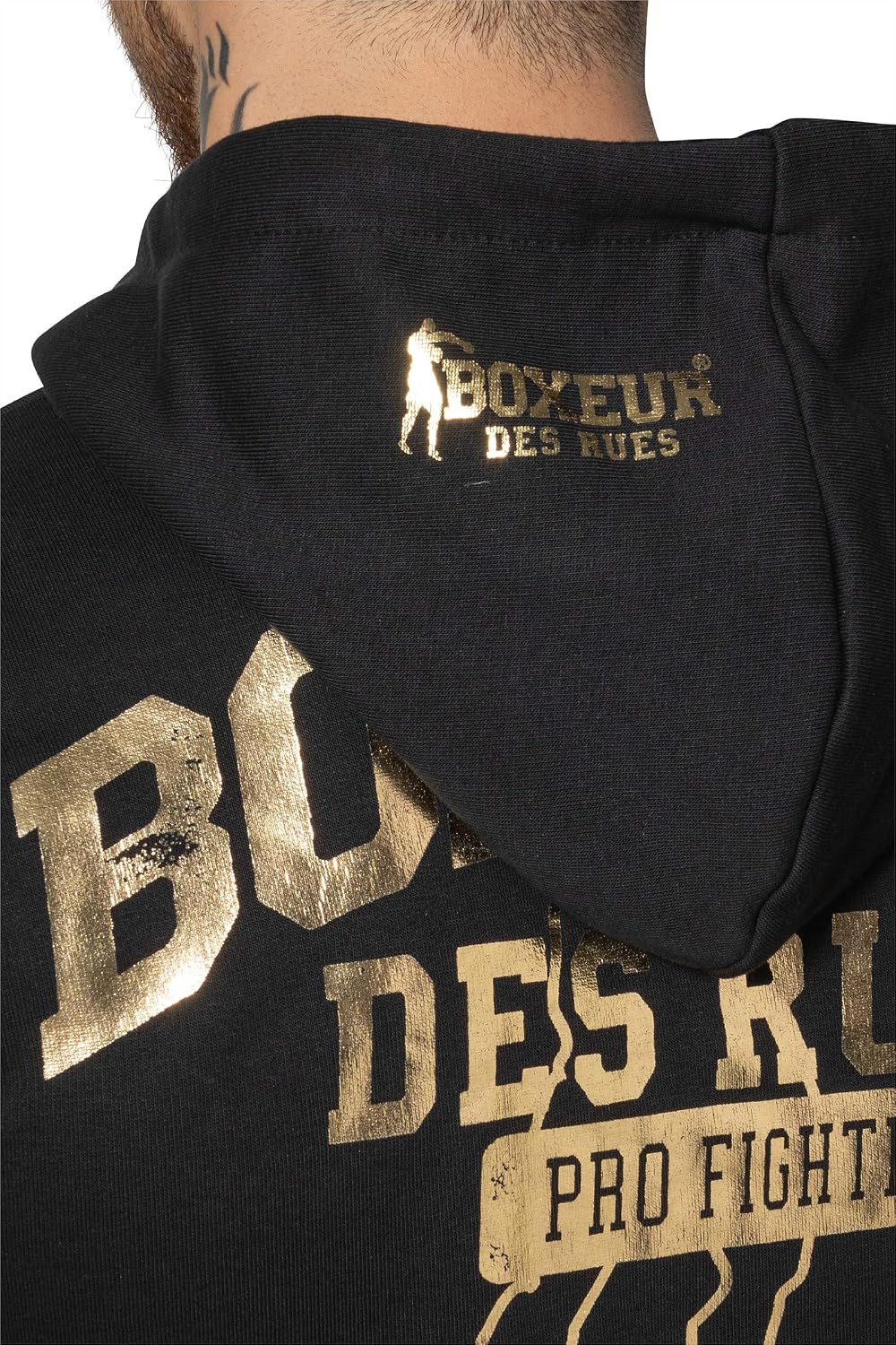 BOXEUR DES RUES Felpa Nera con Fianchi in Costina E Cappuccio Uomo  Abbigliamento sportivo Uomo tomorrowshope.tv