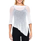SHU-SHI Womens Sheer Knit Poncho Shrug Lightweight Cover Up One Size Fits Most