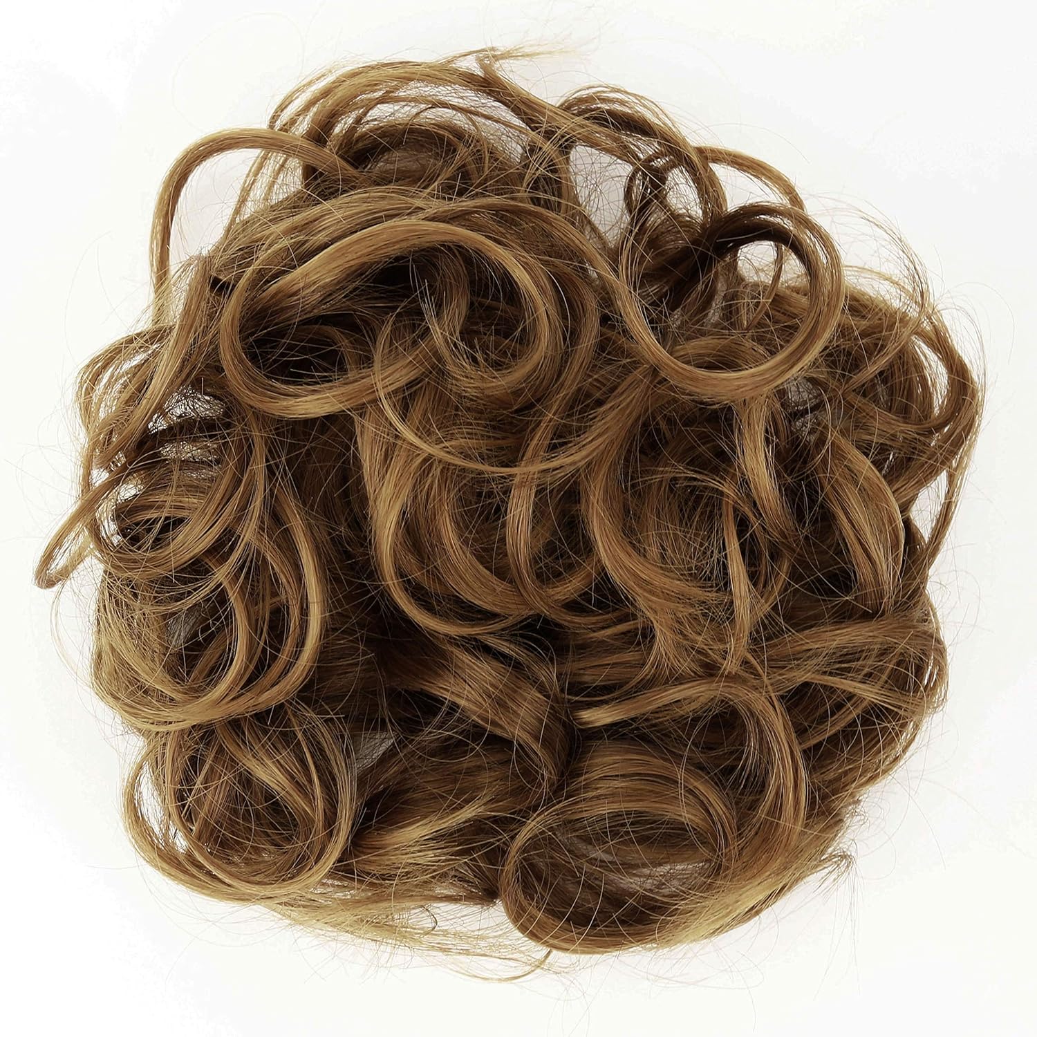 CAISHA Large Hairpiece Scrunchy Instant Updo Curly Messy Bun Light Brown Mix G16E, Light coffee mix