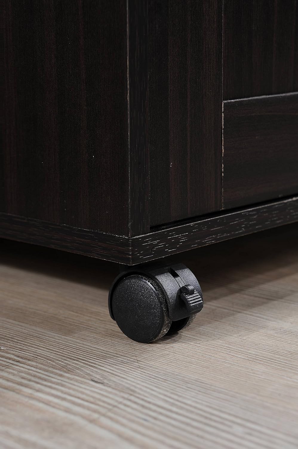 Hodedah Kitchen Island with Spice Rack, Towel Rack & Drawer, Chocolate with Grey Top: Furniture & Decor