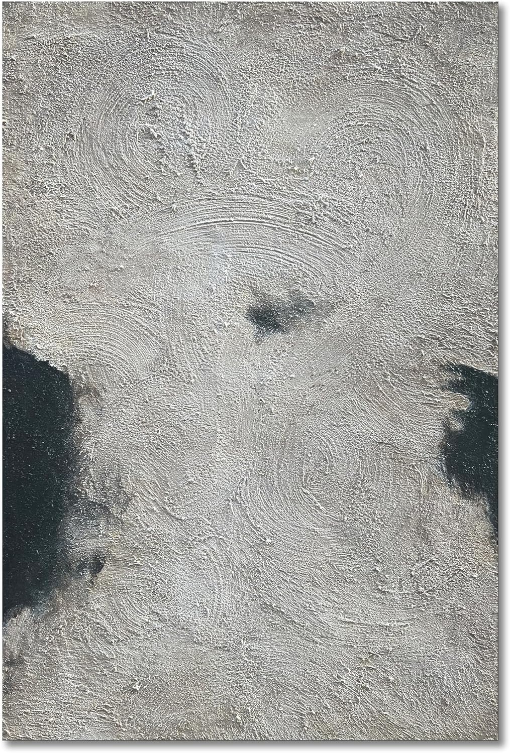 Paintings - NANKAI Minimalist Art Hand Painted Black and White Abstract Oil Painting Canvas Wall Art 36x24 Inch Home Wall Decoration