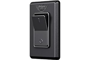 Leisure LED Modern Single SPST On-Off Switch with Bezel, 12-Volt, for RV, Trailer, Camper, with Label Sticker (Black)