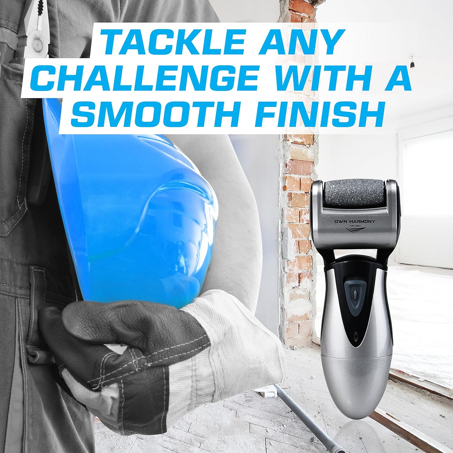 Electric Foot Callus Remover: Rechargeable Pedicure Tools for Men by Own Harmony -3 Rollers (Powerful) Best Professional Spa Electronic Micro Pedi Feet File Care Perfect for Hard Cracked Skin : Beauty