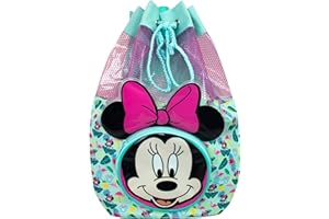 Disney Minnie Mouse Swimming Bag | Girls Drawstring Bag with 3D Minnie Mouse Ears | Minnie Mouse Backpack | One Size Blue