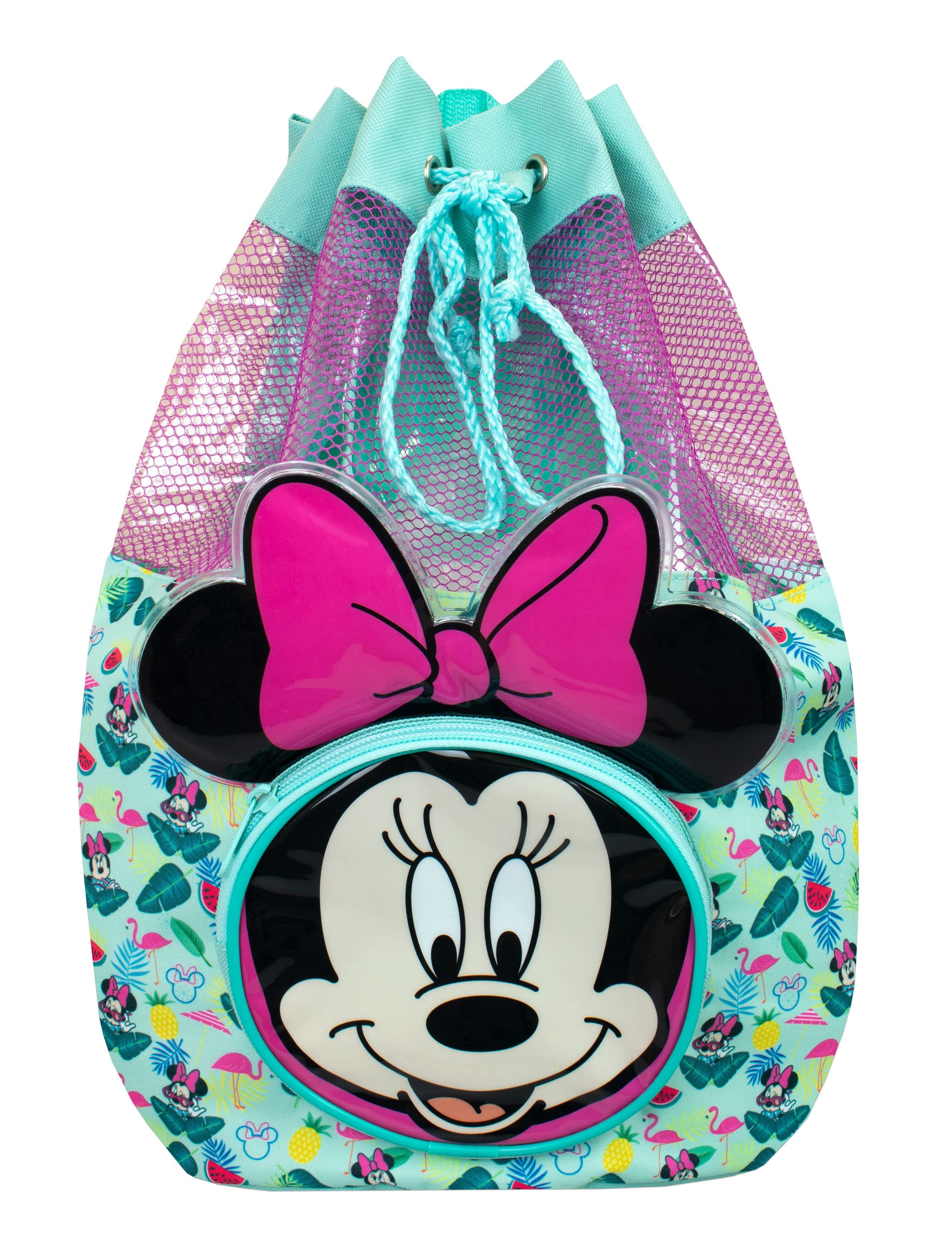 Disney Minnie Mouse Swimming Bag | Girls Minnie Mouse Swim Bag | Kids Drawstring Bag for Beach or Pool