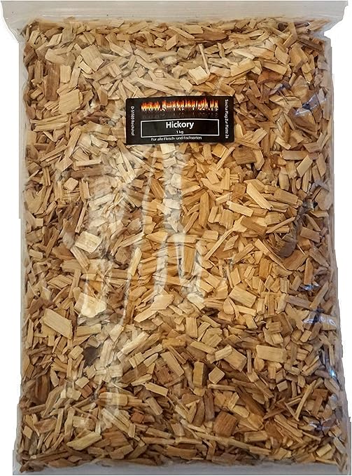 BBQ Hickory Wood Chips 1 kg (approx. 4 litres) Hickory Wood Chips for